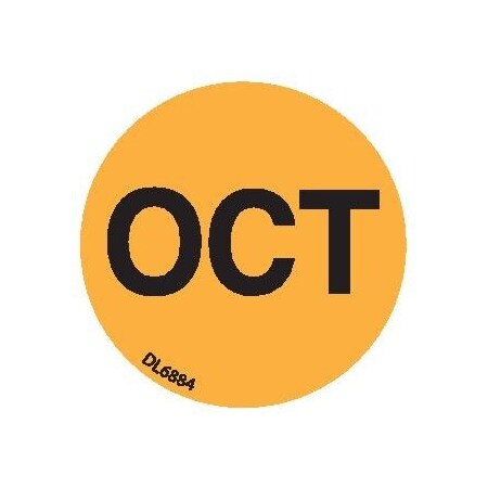 Decker Tape Products Label, DL6884, MONTHS OF YEAR - OCT, 1" DL6884